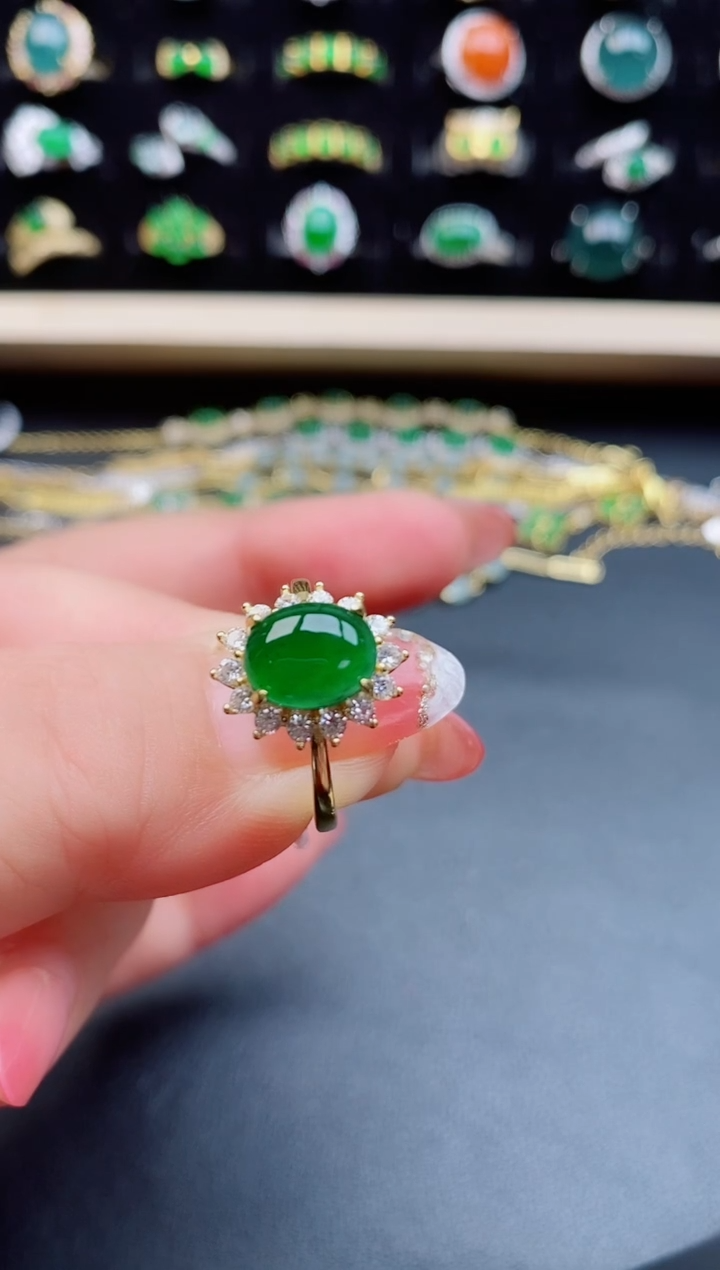 【闪购商品】翡翠戒指银S925镶嵌12121