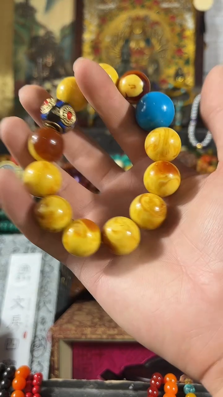 未镶嵌琥珀手链品凡精品直播蜜蜡手串