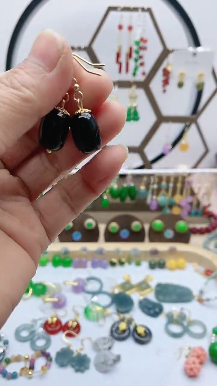 未镶嵌黑曜岩耳饰87