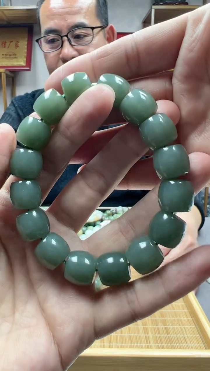 【闪购商品】和田玉手链未镶嵌14且末蓝