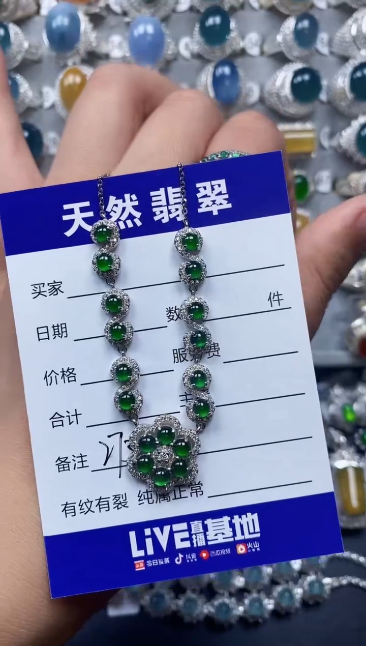 【闪购商品】翡翠颈饰银S925镶嵌0273