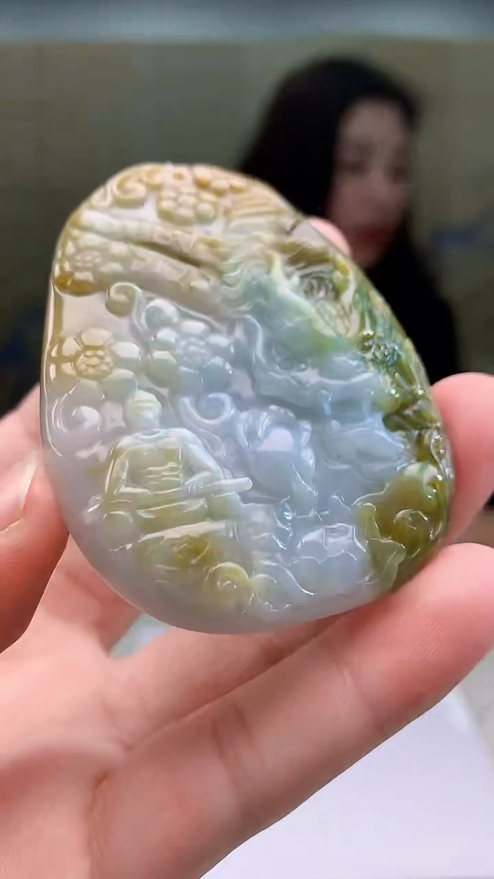 【闪购商品】定制翡翠未镶嵌4829bb-毛货挂件79
