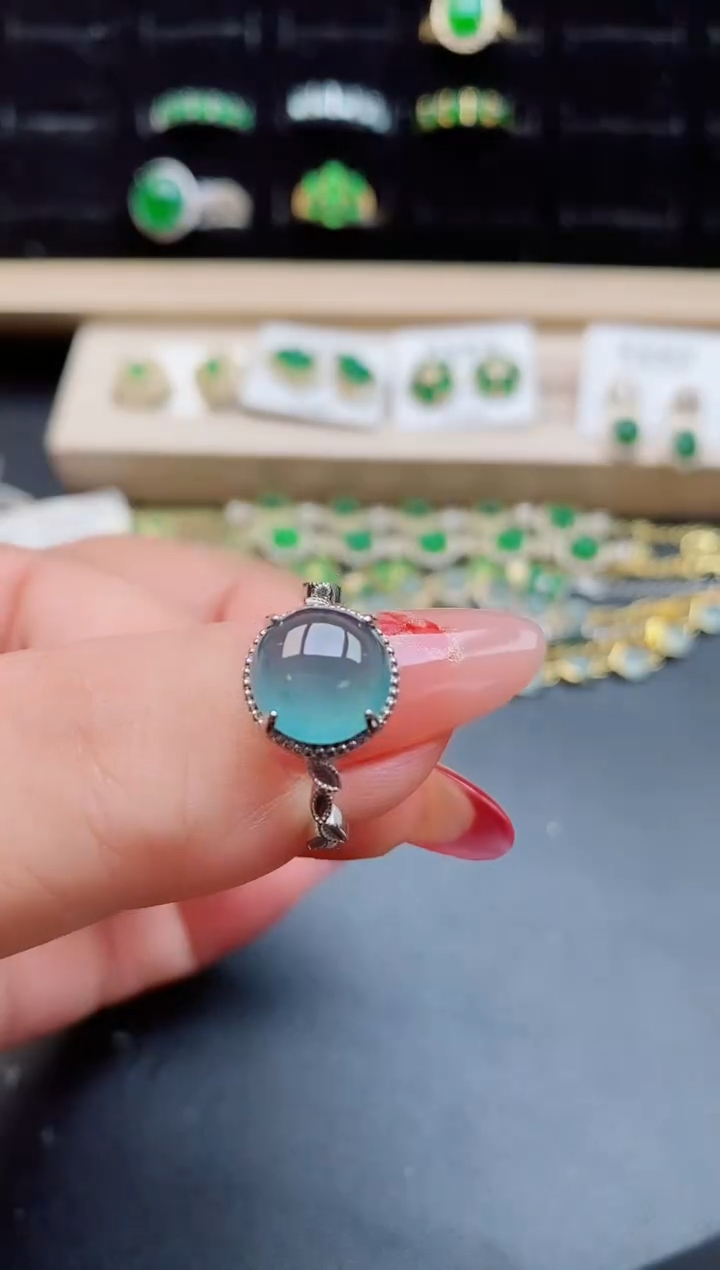 【闪购商品】翡翠戒指银S925镶嵌50800