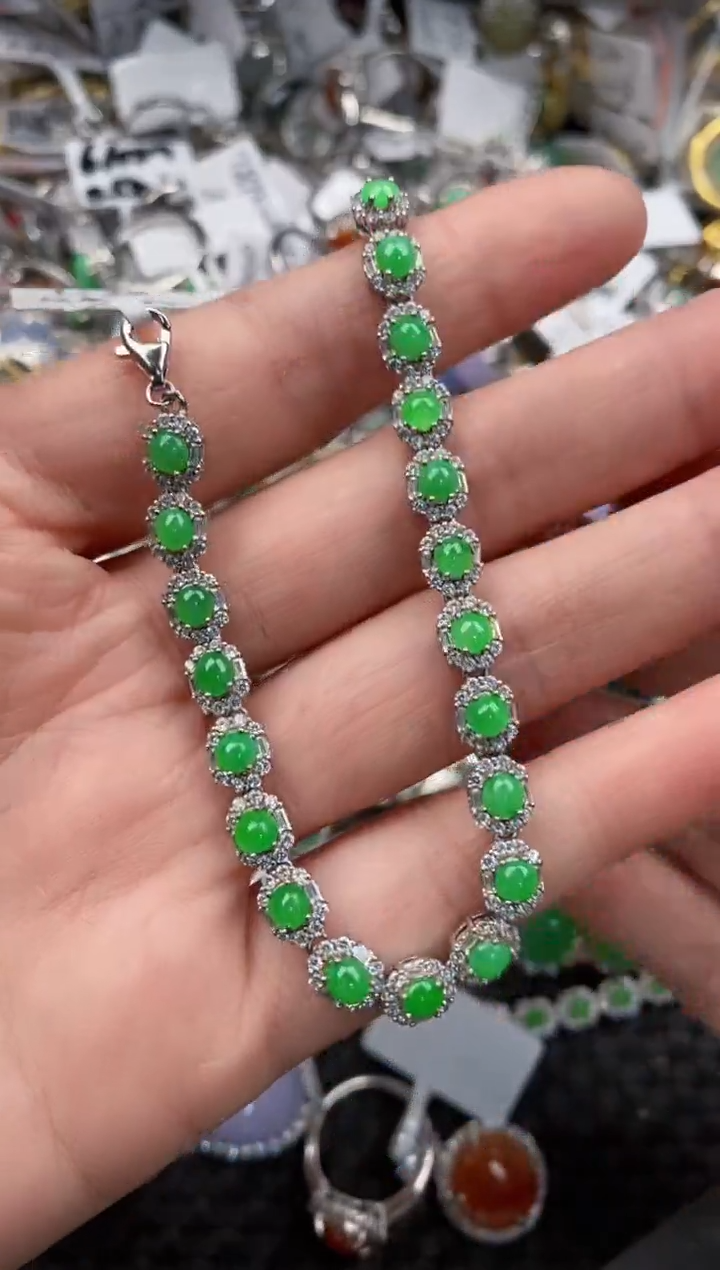 银S925镶嵌戒指翡翠222                10