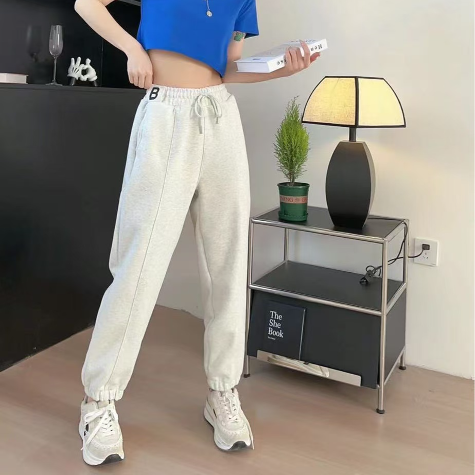 8805宽松束脚运动裤女春秋显瘦休闲百搭灯笼卫裤