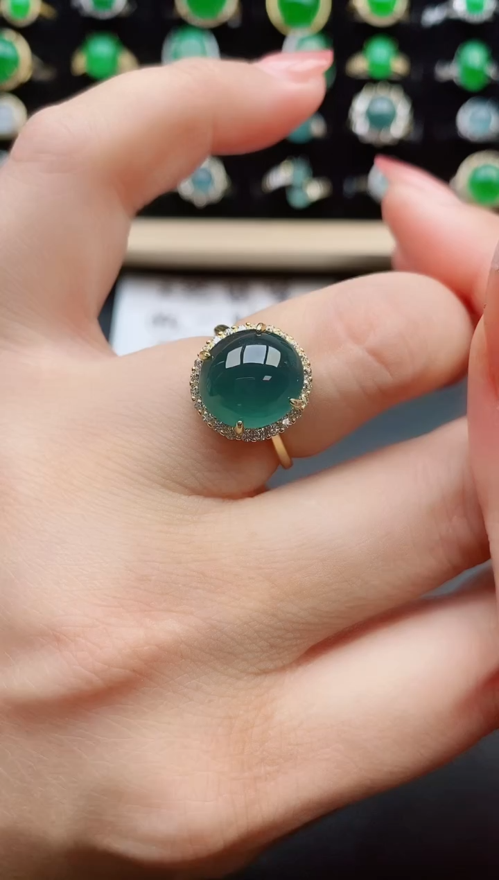 【闪购商品】翡翠戒指银S925镶嵌12121