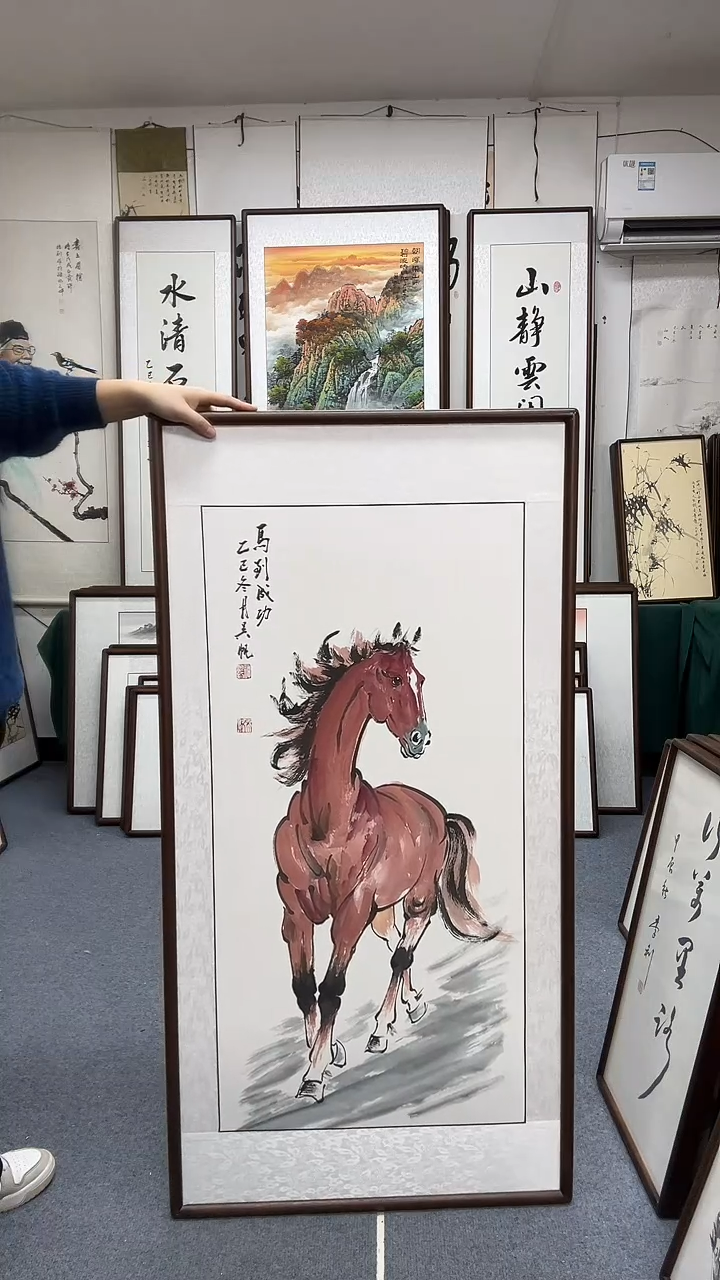 国画尺寸63*1米23实木画框京东包邮手绘
