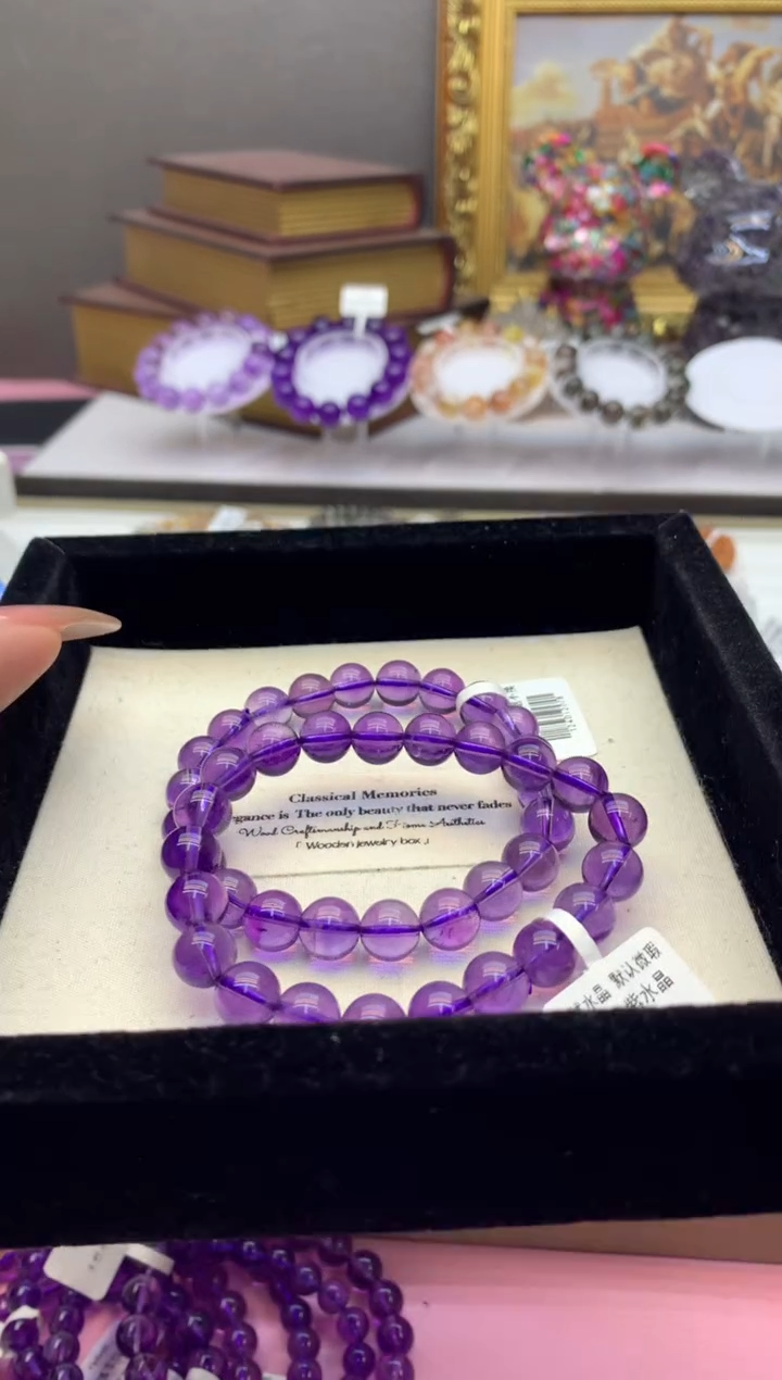 【闪购商品】水晶手串未镶嵌9+乌拉圭紫水多样性发其一以实物为主