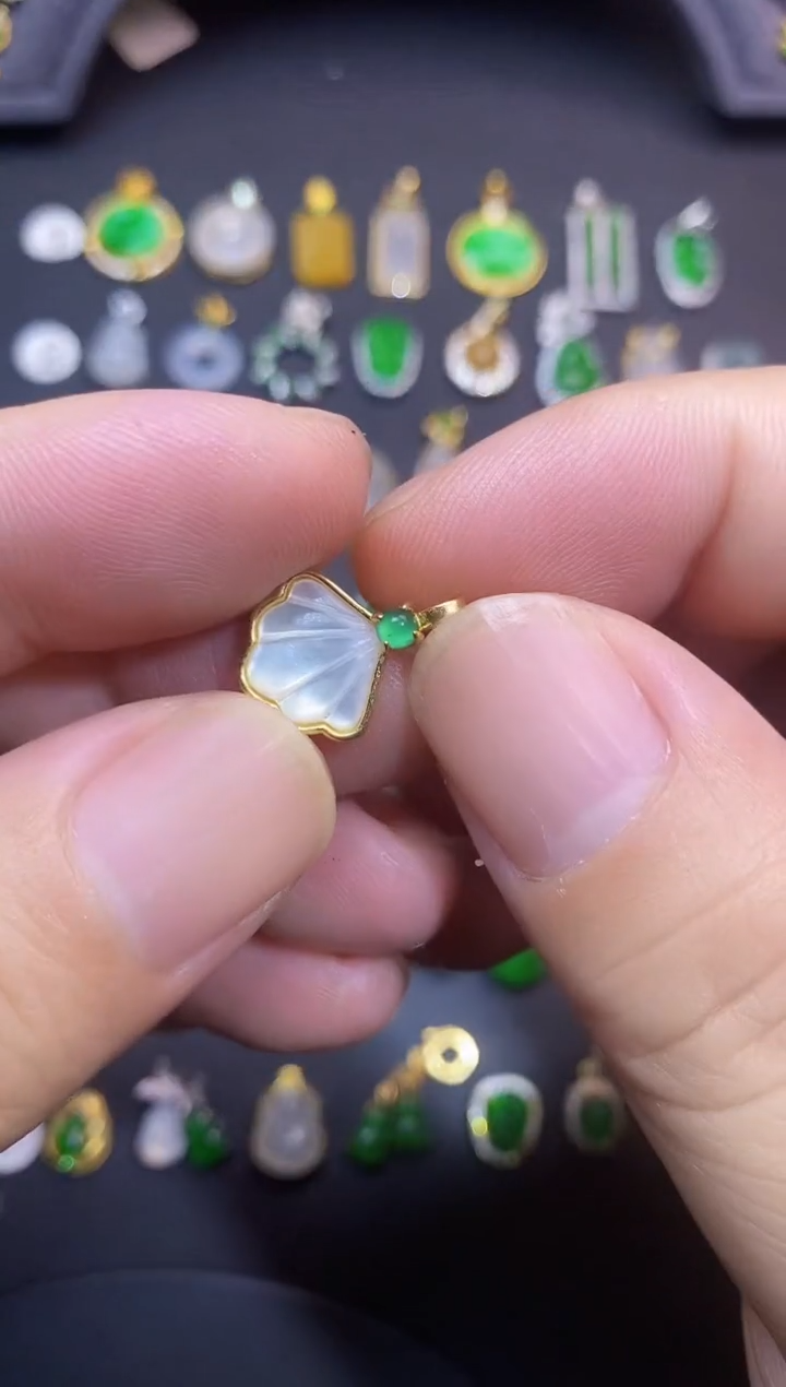 吊坠(不含链)银S925镶嵌翡翠1