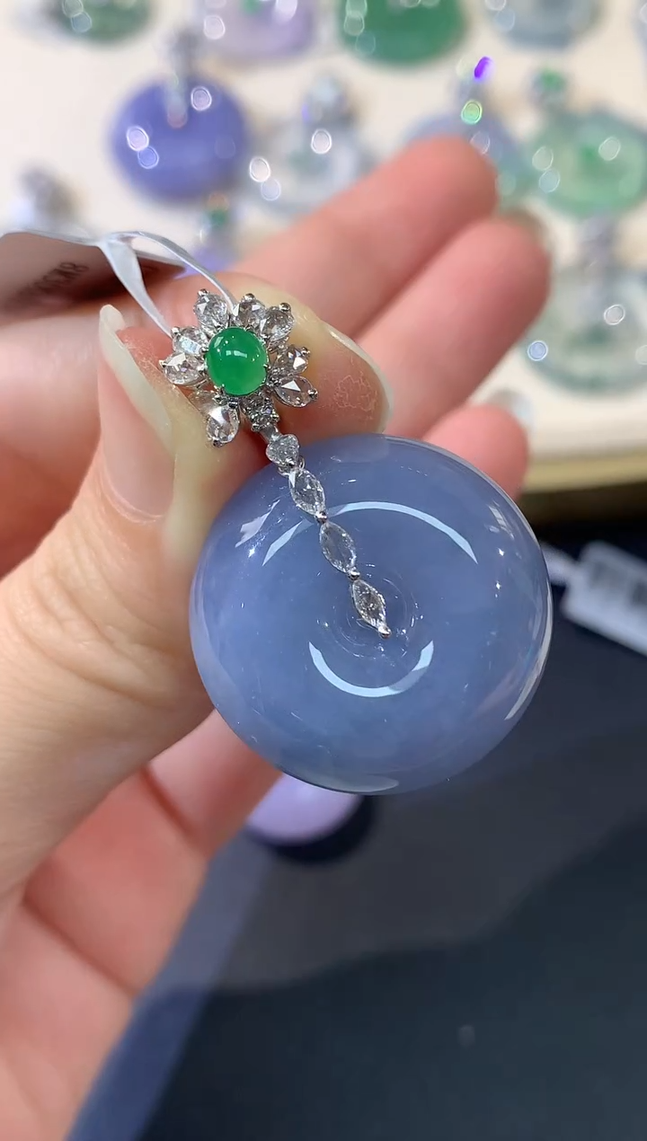 吊坠(不含链)18K金镶嵌翡翠W112|19800