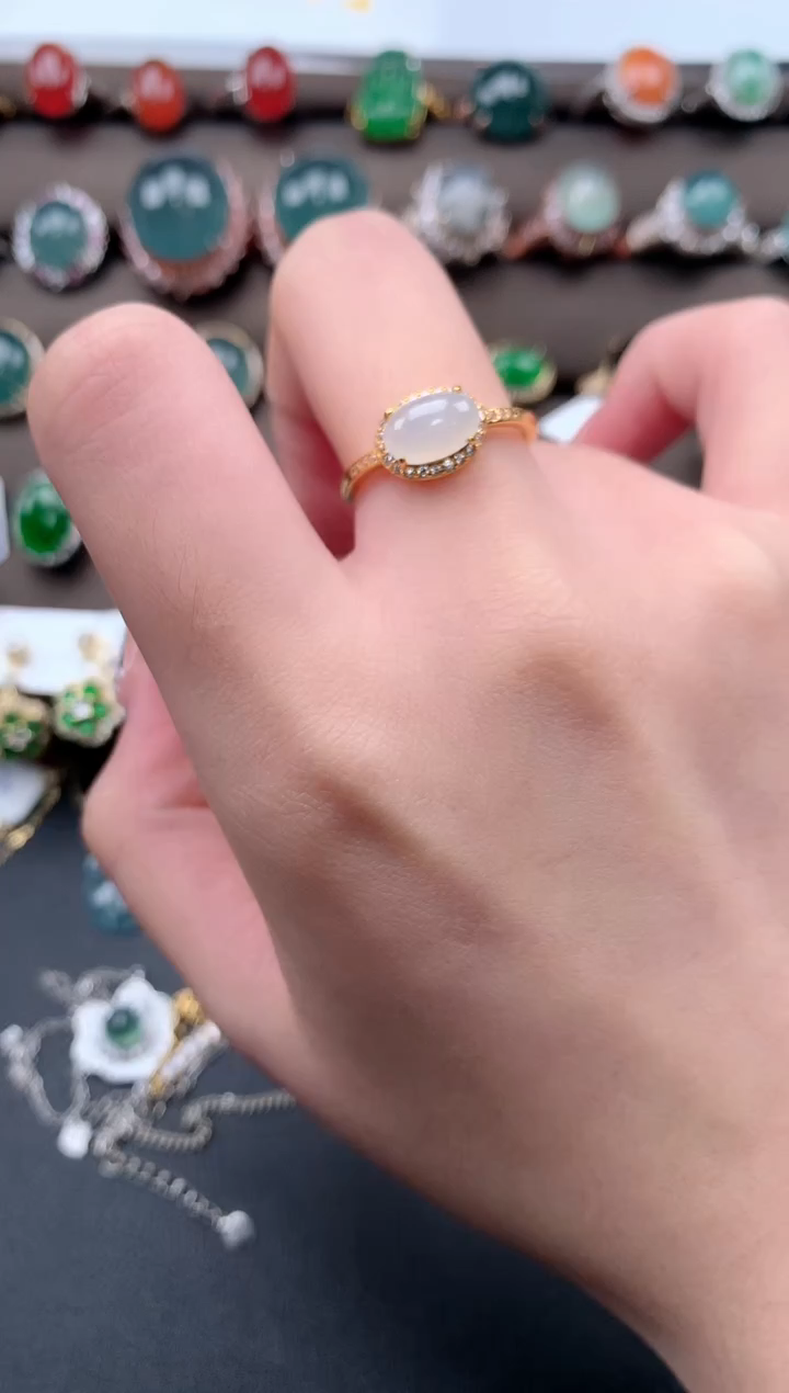 【闪购商品】翡翠戒指银S925镶嵌512414