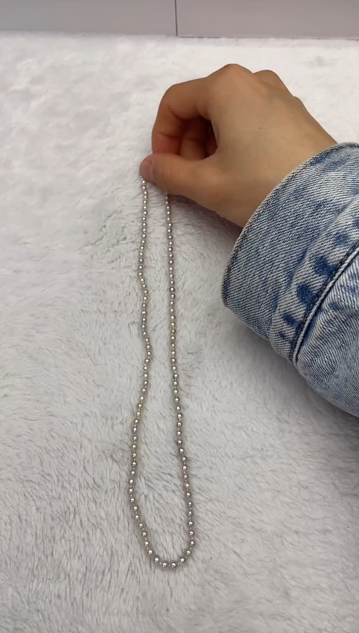 【闪购商品】海水珍珠项链未镶嵌AK真多麻3.5-4mm（多样性发一）