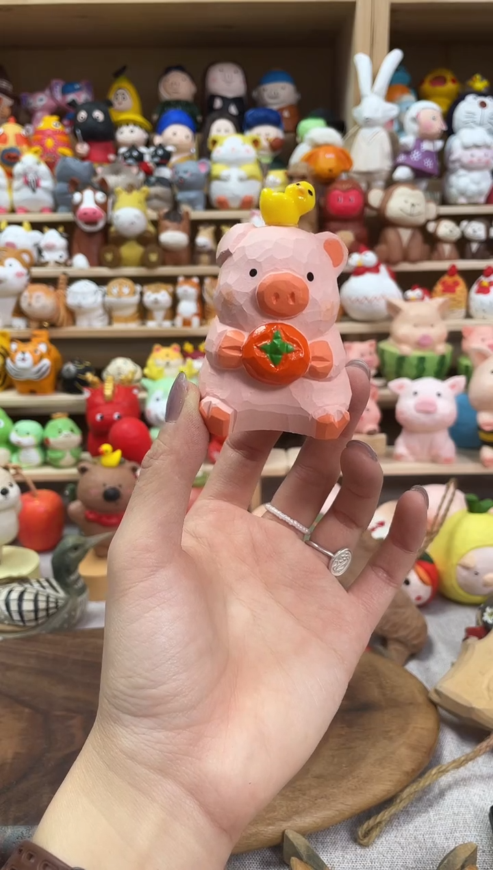 木捡漏价手工木雕小猪摆件