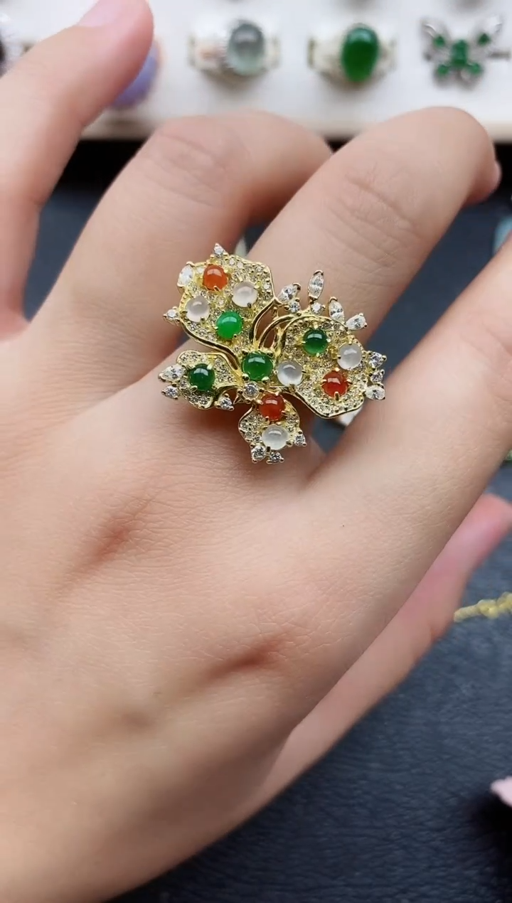 【闪购商品】翡翠戒指银S925镶嵌11111