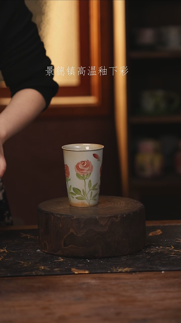 陶瓷景德镇高温釉下手绘陶瓷@L361@
