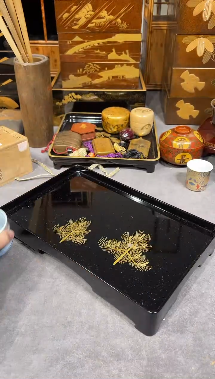 金莳绘 茶台 大漆漆器大漆漆器