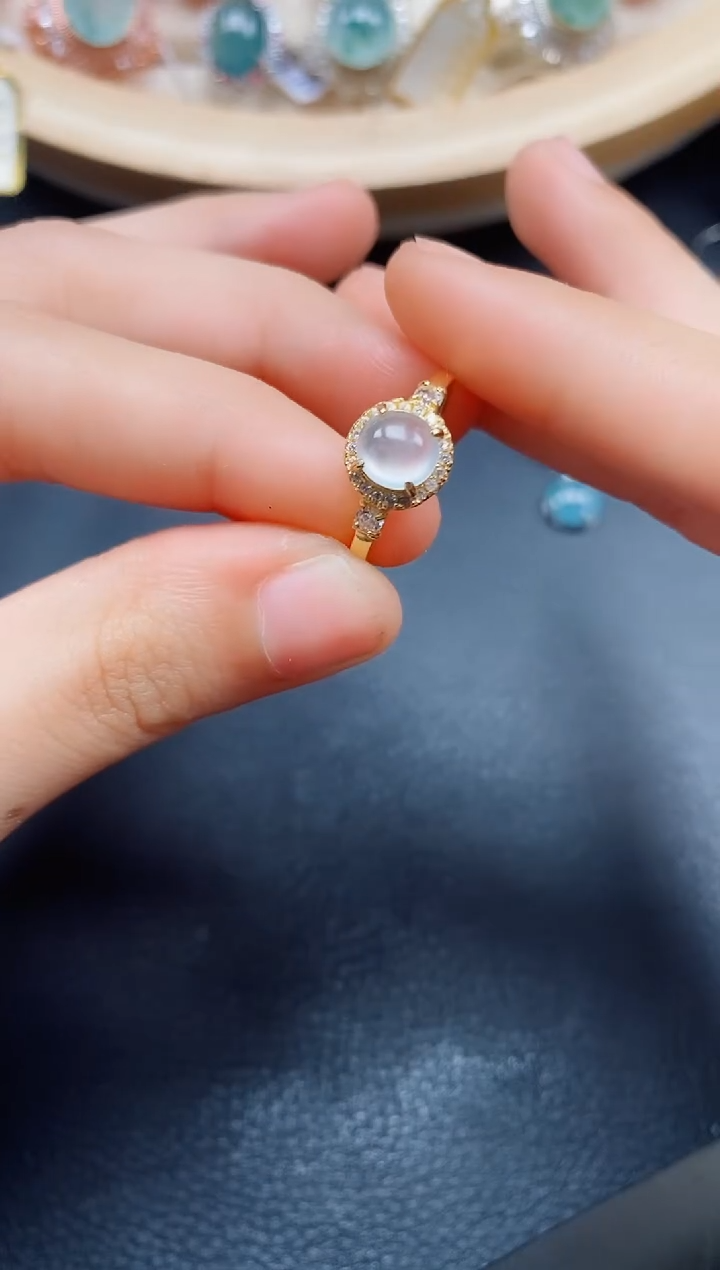 【闪购商品】翡翠戒指银S925镶嵌翡翠