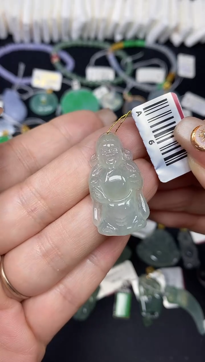 吊坠(不含链)未镶嵌翡翠财神@@A6