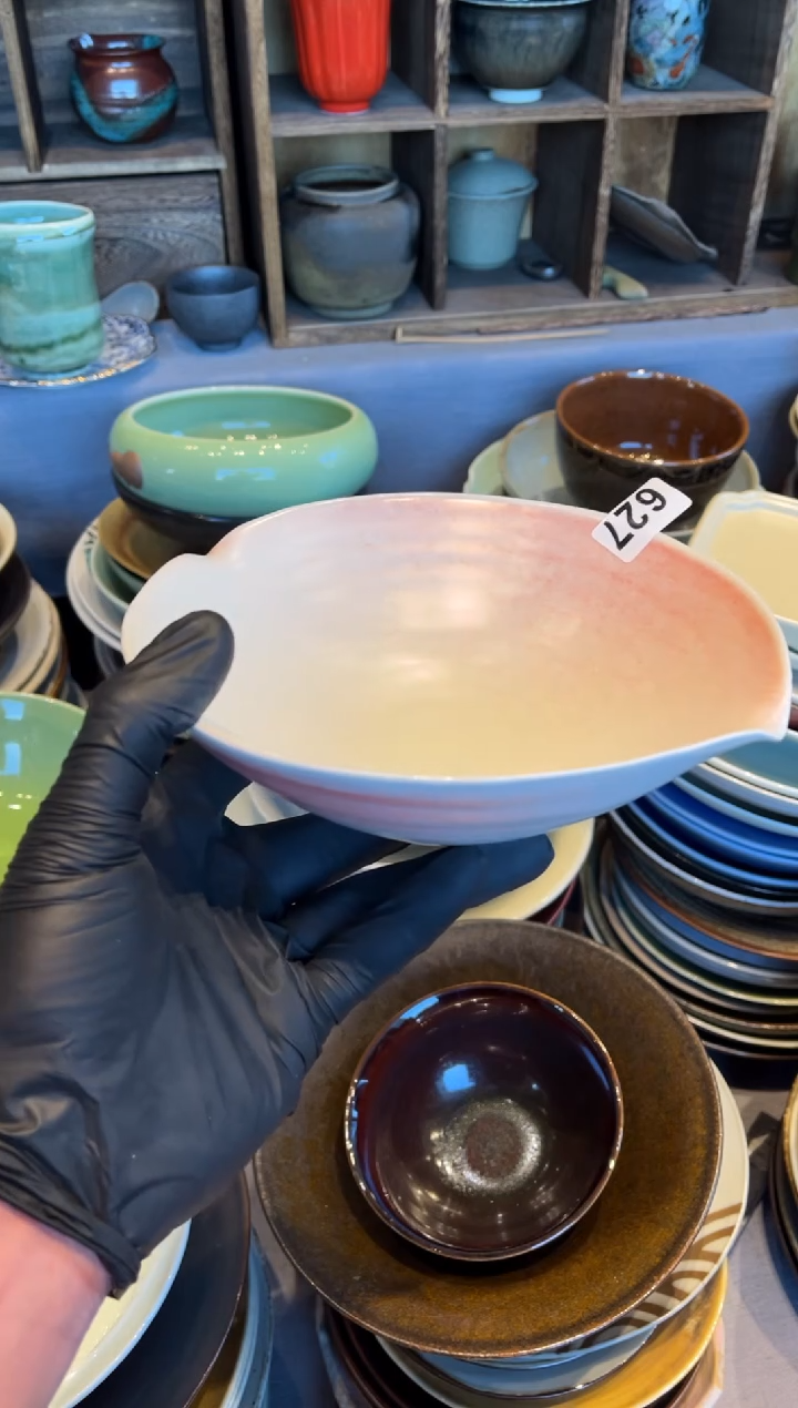 【闪购商品】瓷片627微瑕桃夭吸粉双口碗