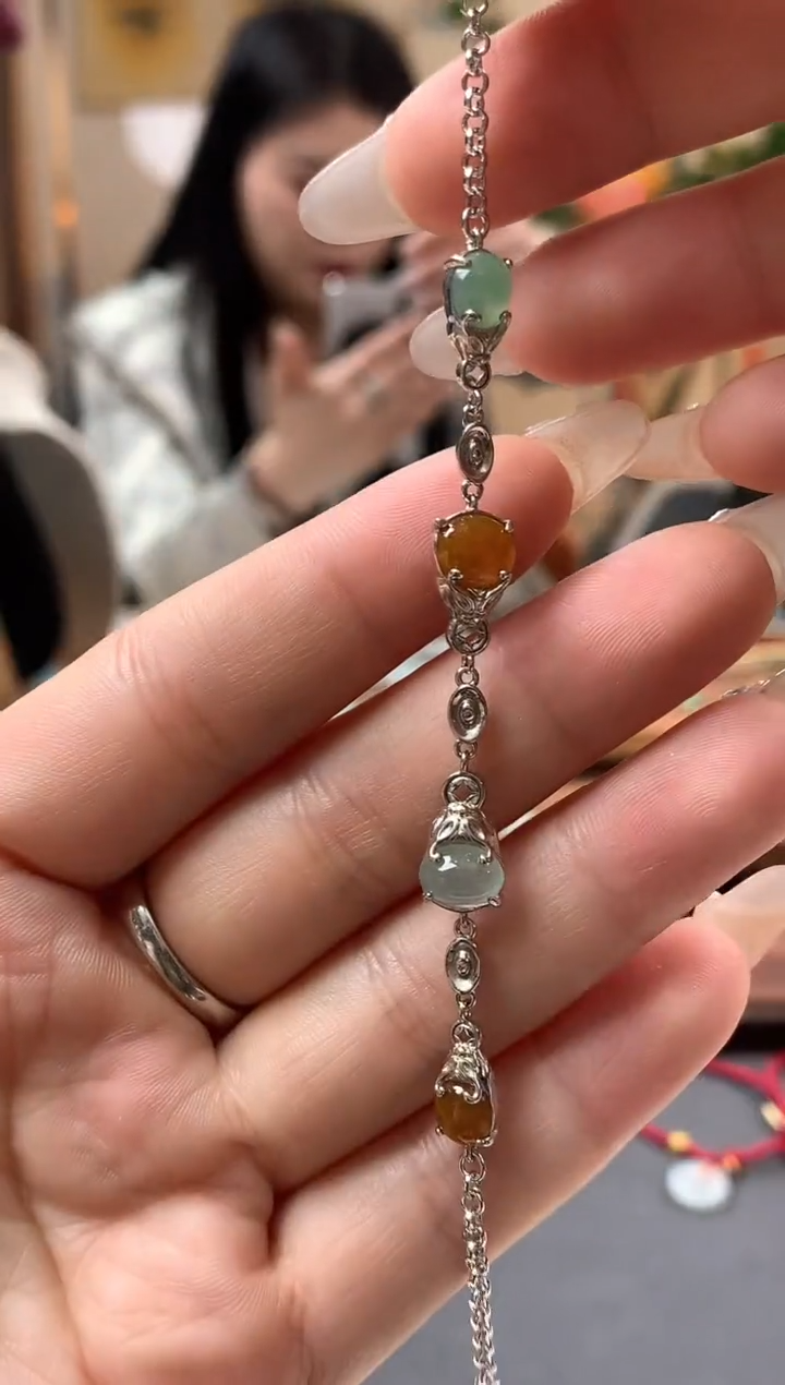 【闪购商品】翡翠手链银S925镶嵌手链