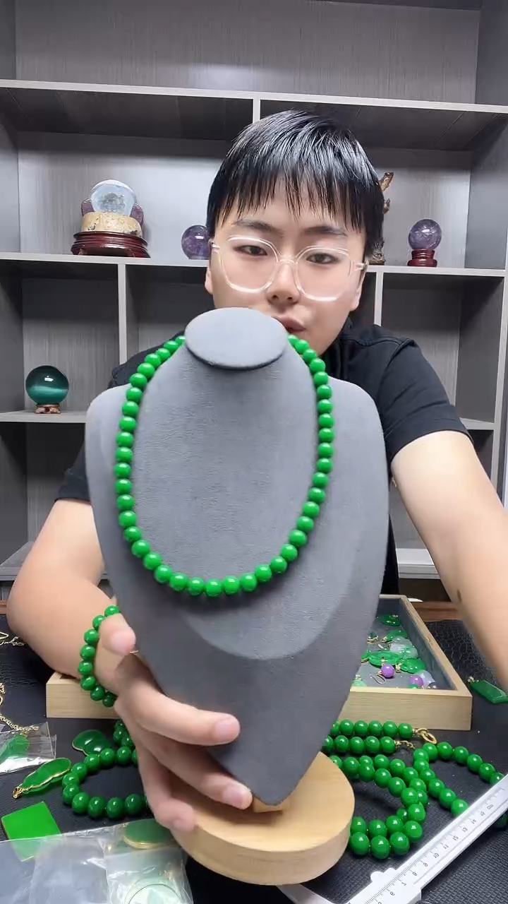 翡翠14K金镶嵌项链项链