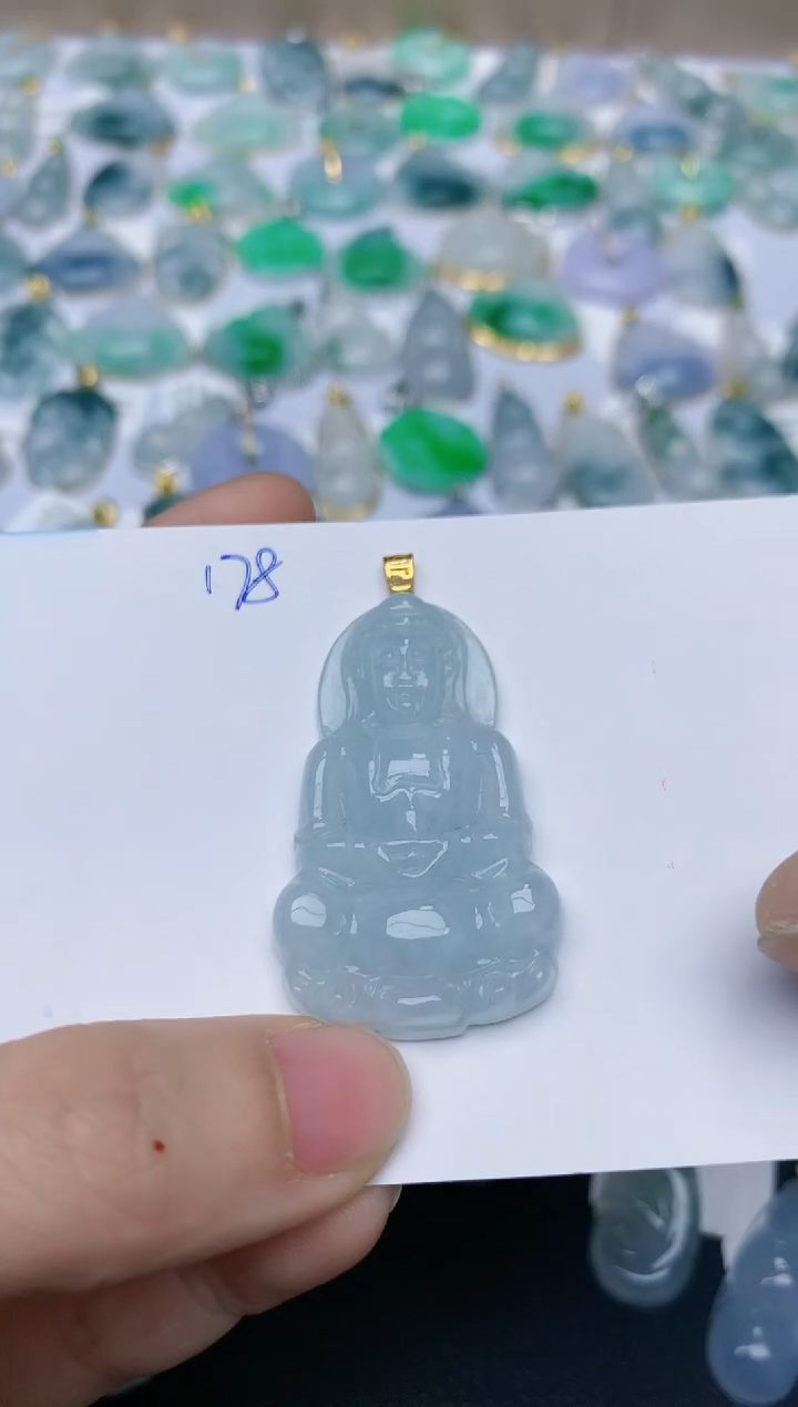 【闪购商品】翡翠颈饰18K金镶嵌天然翡翠A货    178