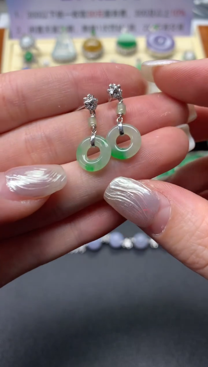 【闪购商品】翡翠耳饰18K金镶嵌耳饰|2380+238