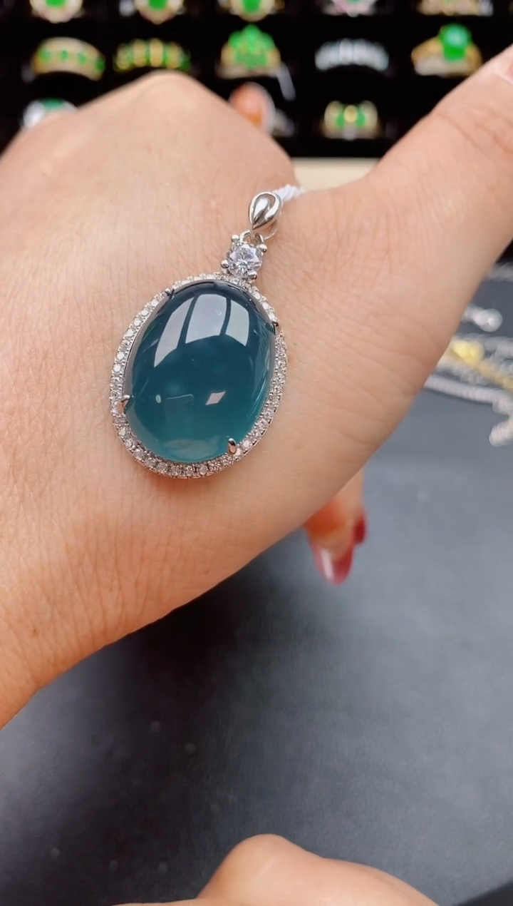 【闪购商品】翡翠吊坠(赠链)银S925镶嵌321321