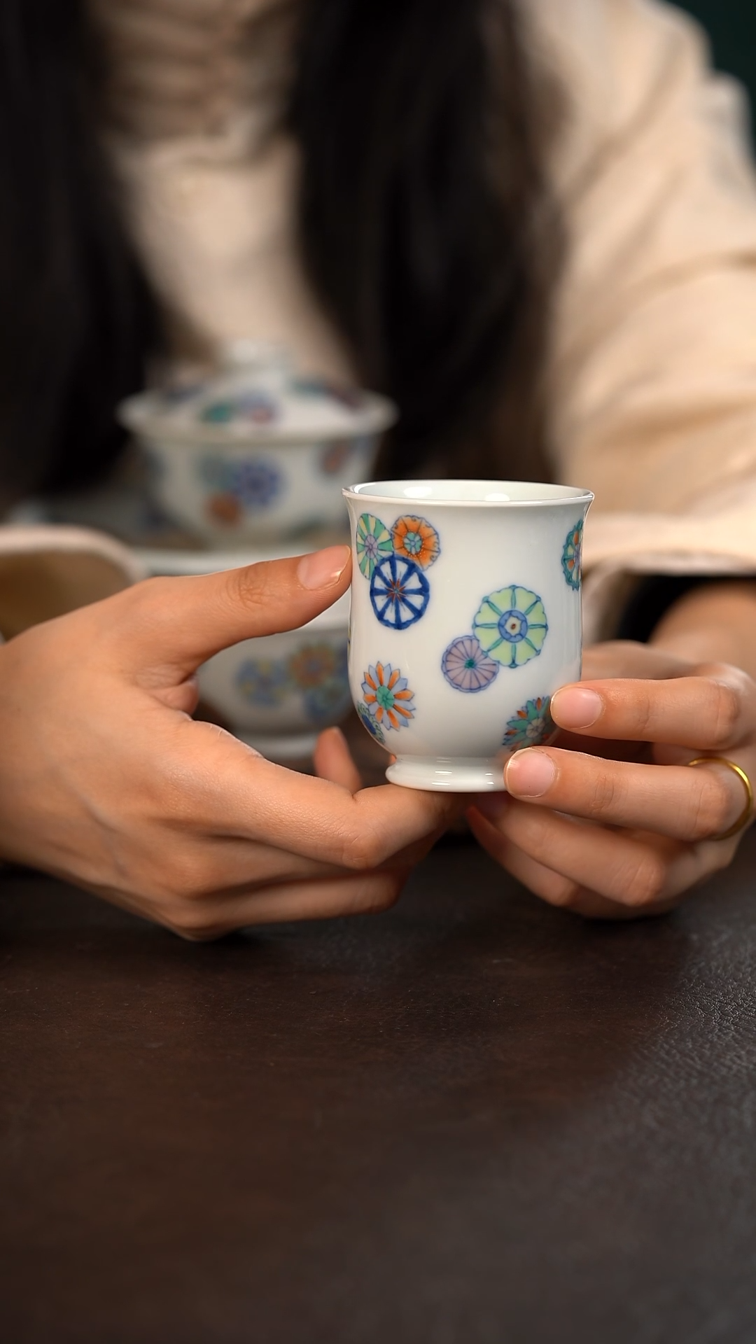 【闪购商品】杯云霞珍藏斗彩皮球花玉兰杯