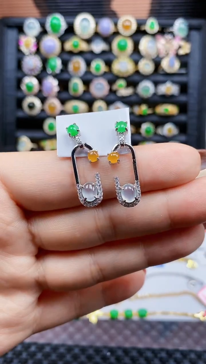 银S925镶嵌戒指翡翠·****?423