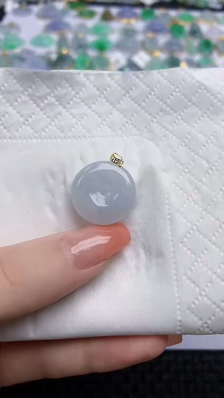 【闪购商品】翡翠颈饰18K金镶嵌天然翡翠A货