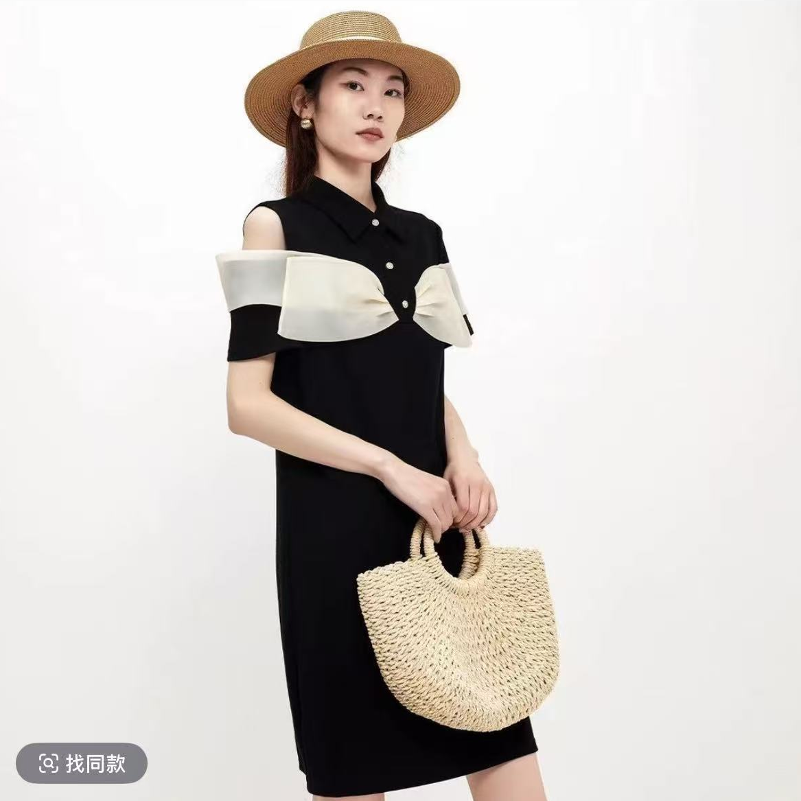 短袖宽松设计师立领