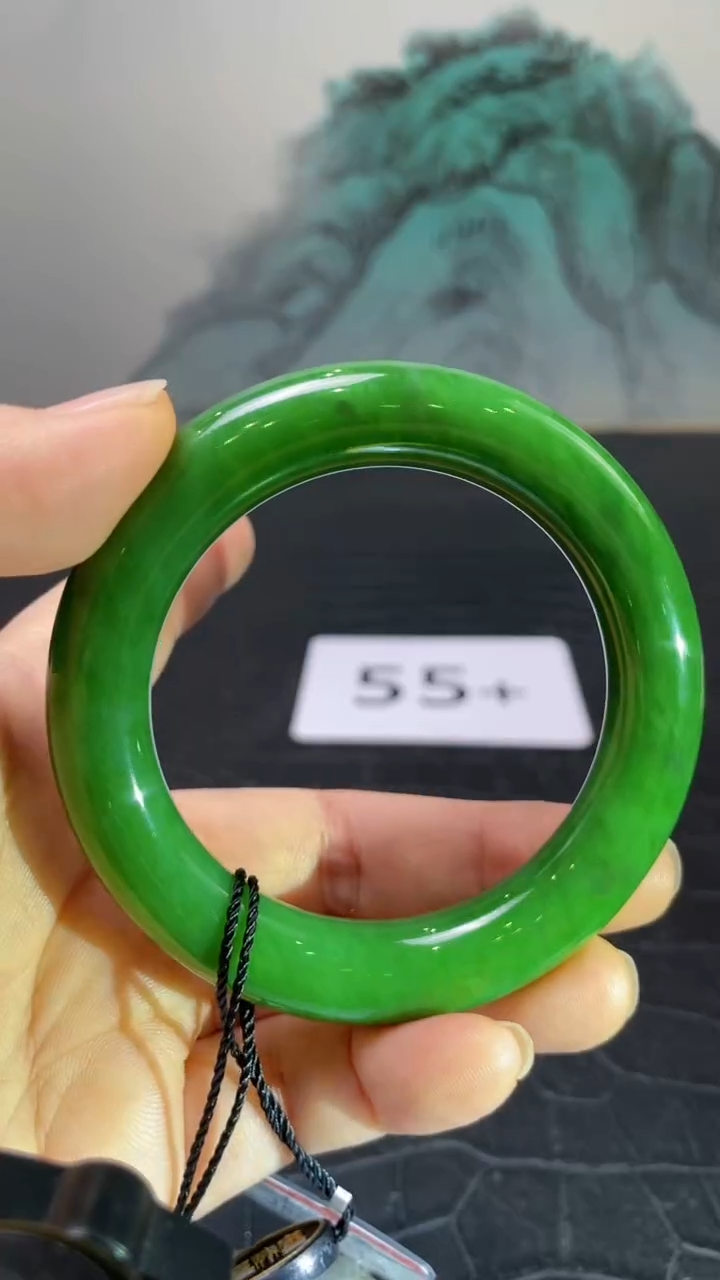 未镶嵌手镯和田玉（碧玉）杰**子55+
