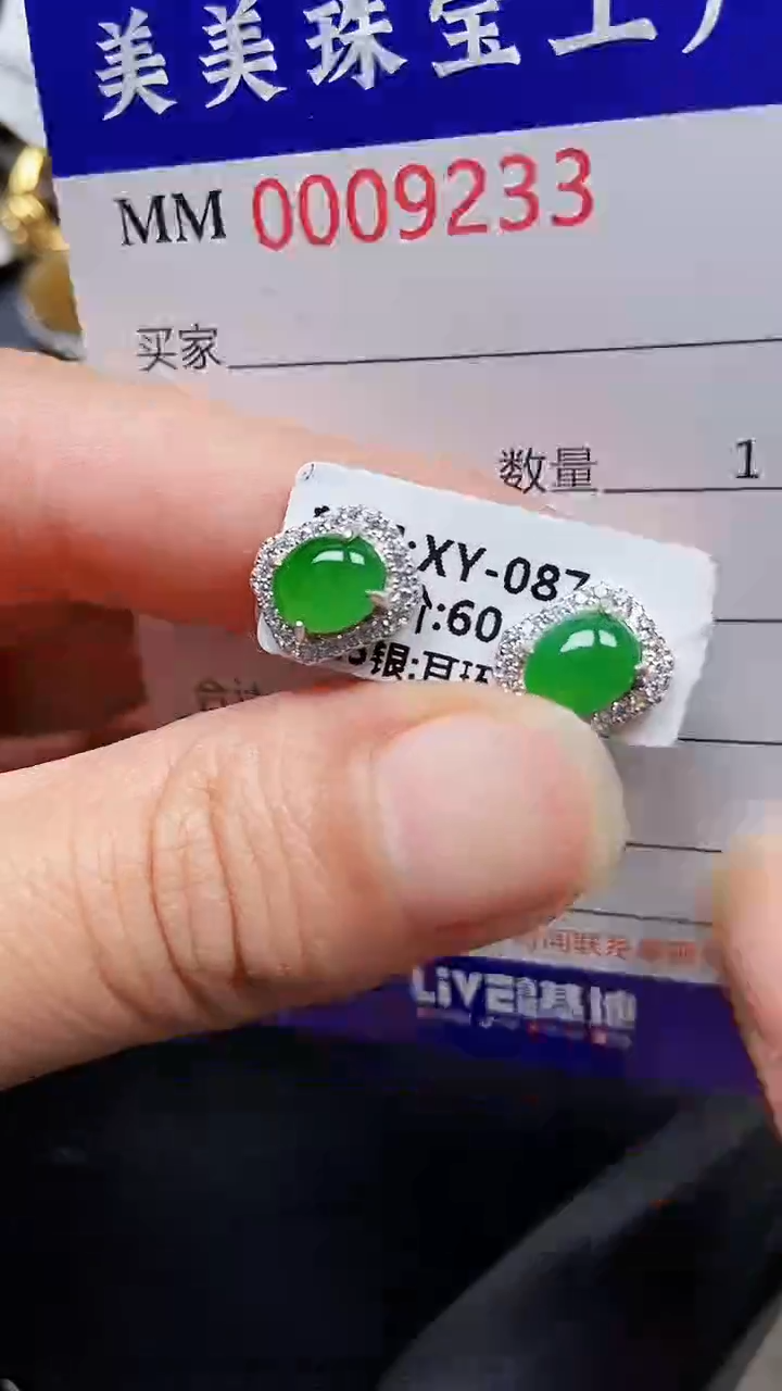 颈饰银S925镶嵌翡翠9233