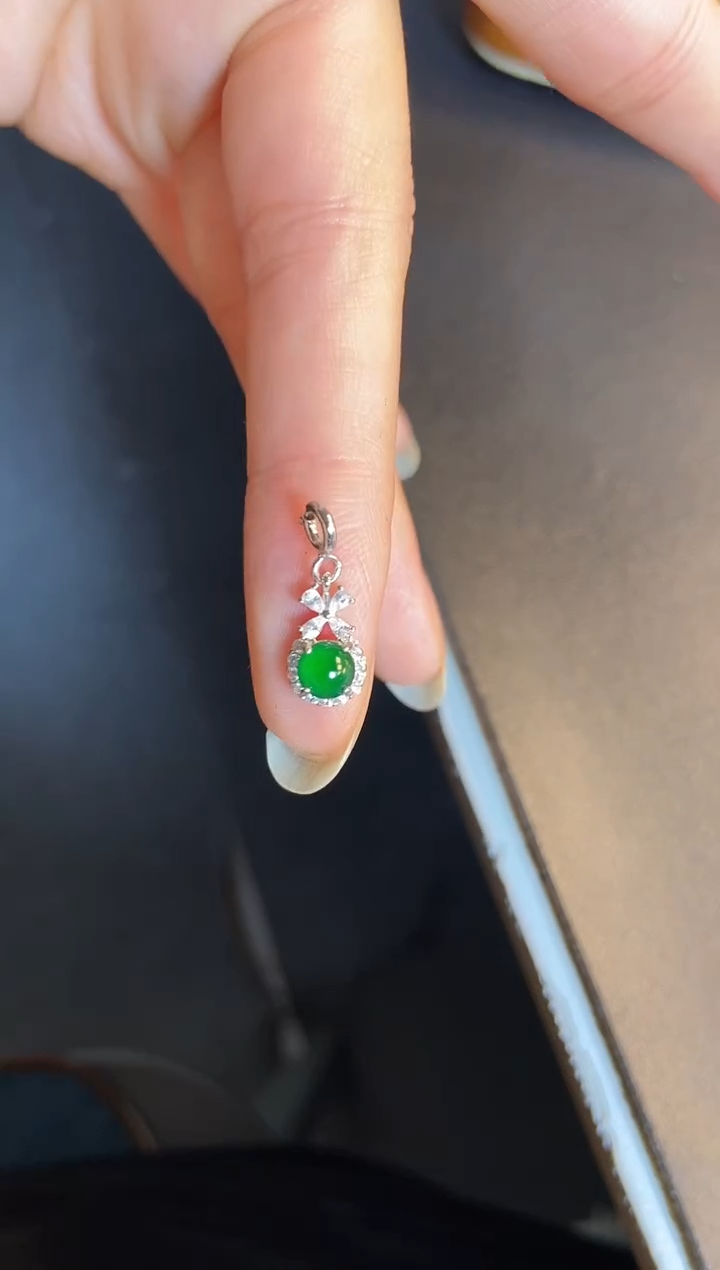 吊坠(不含链)银S925镶嵌翡翠1