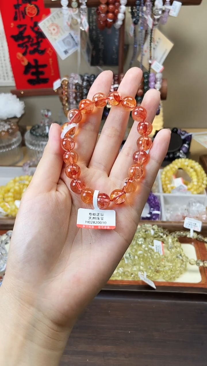 【闪购商品】水晶手串未镶嵌红胶花10