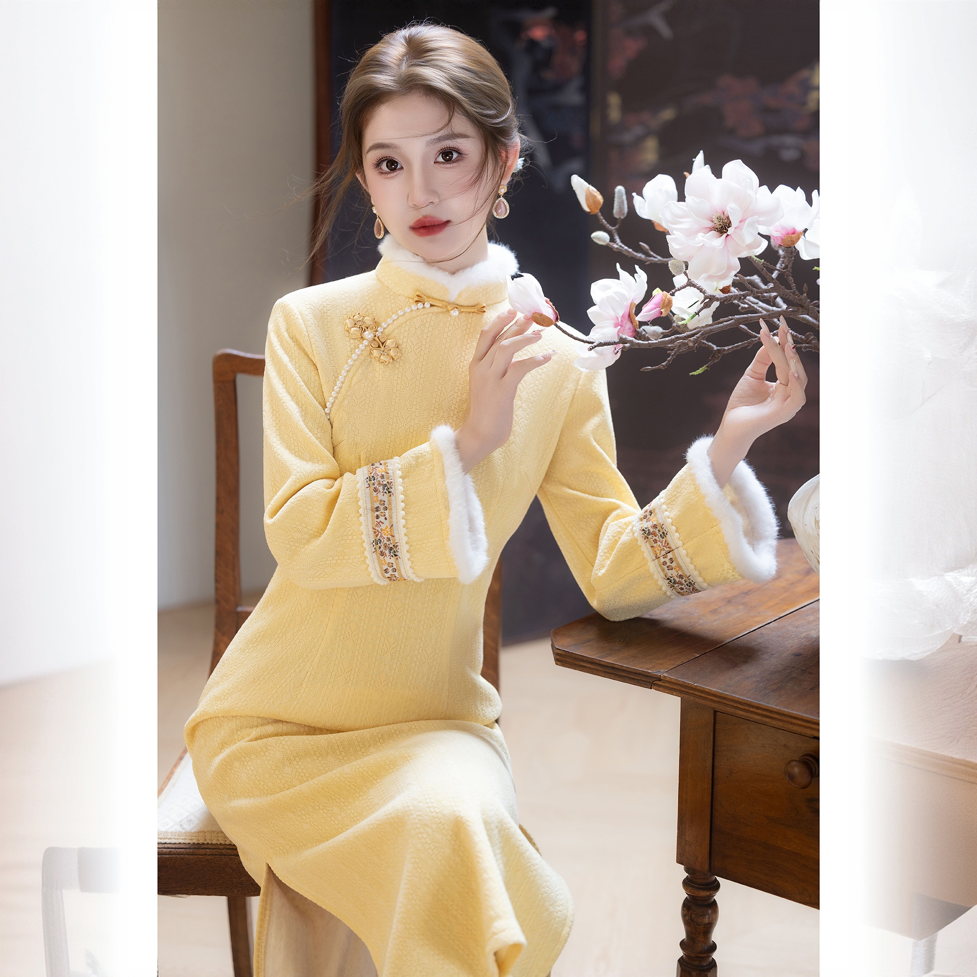 【秋冬新款】古法平裁全开襟2025新款复古显瘦年轻款日常秋冬季长款