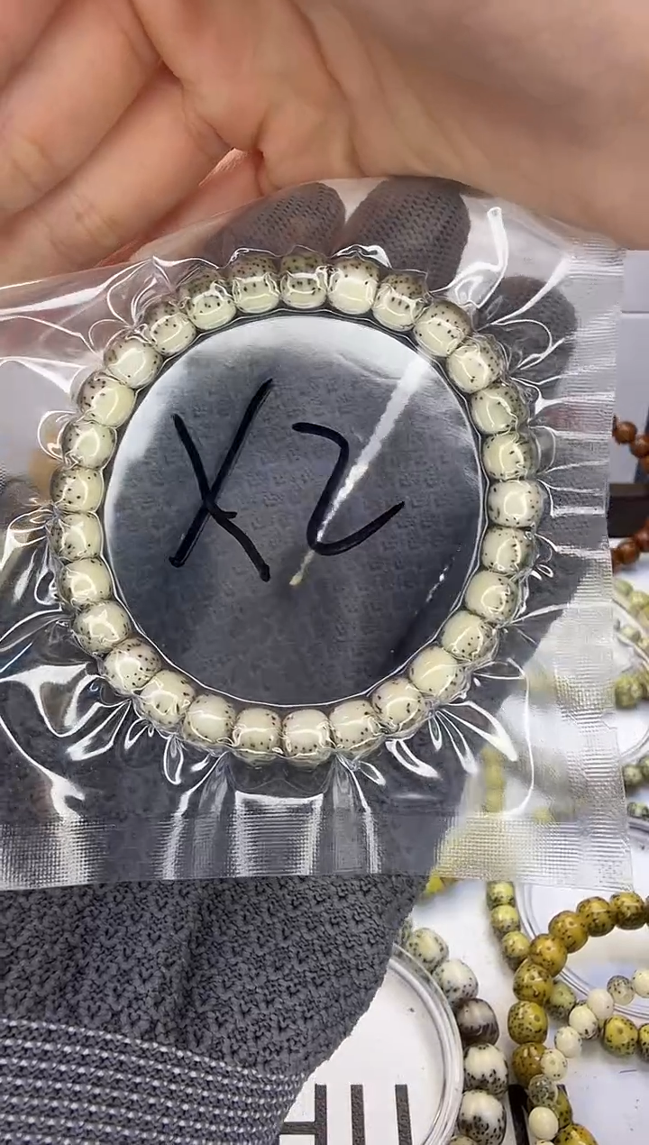 手串星月菩提8/7  青花背 河豚 玉化 同枝果 X2