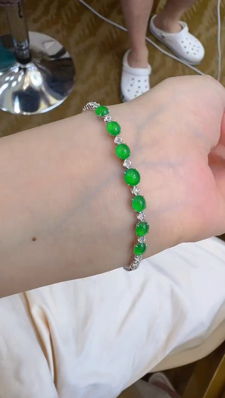 18K金镶嵌手链翡翠多样性团购发一件