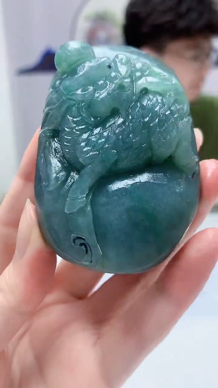 【闪购商品】定制翡翠未镶嵌4688zm-毛货挂件25麒麟