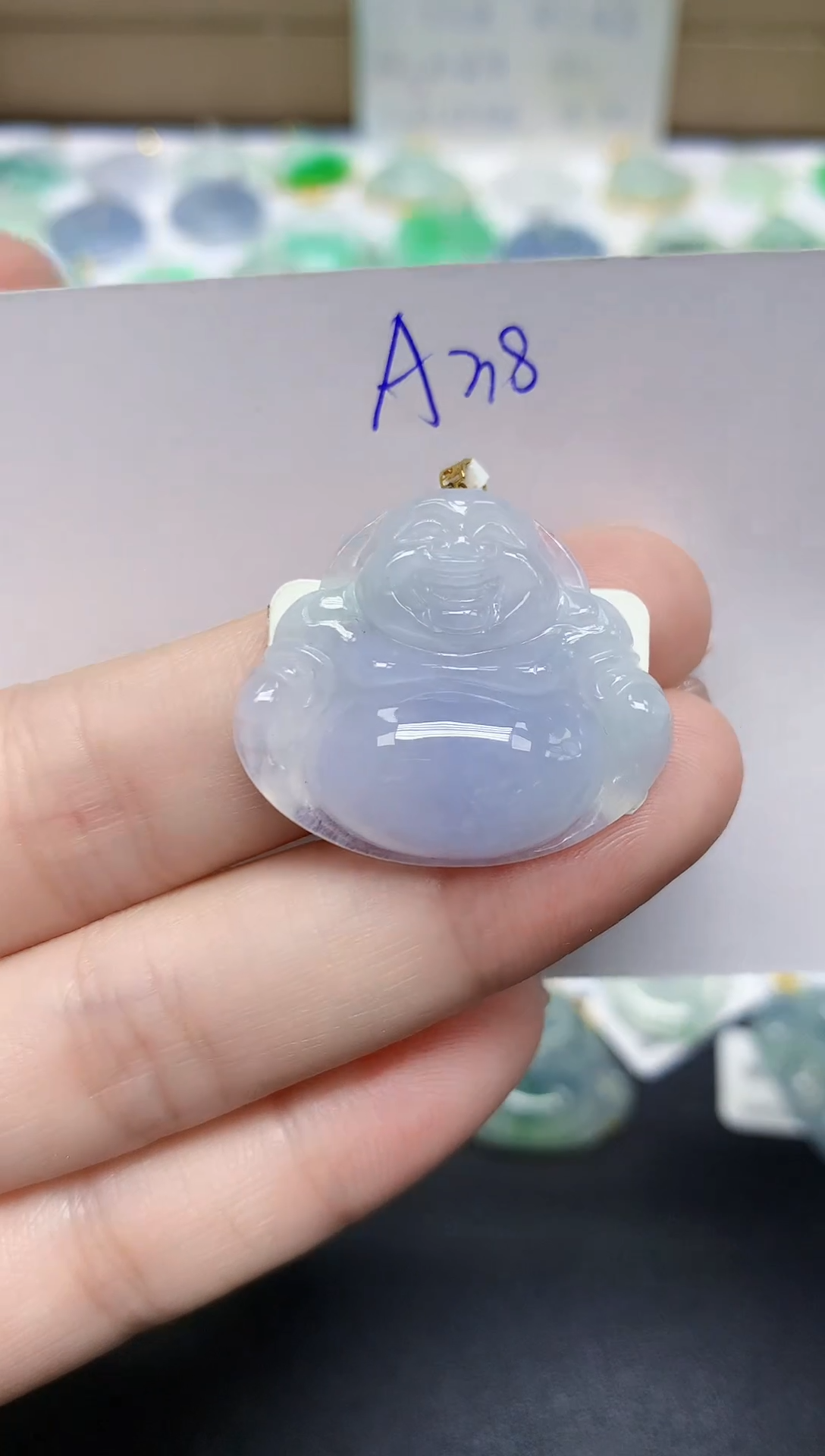 颈饰18K金镶嵌翡翠天然缅甸翡翠A货翡翠百元以上9元证书费自理