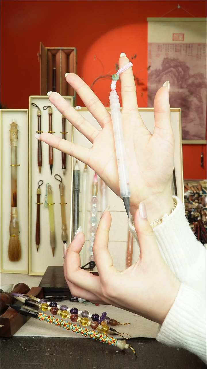 227号闪孤品高货毛笔链接 清水试笔 蘸墨不退