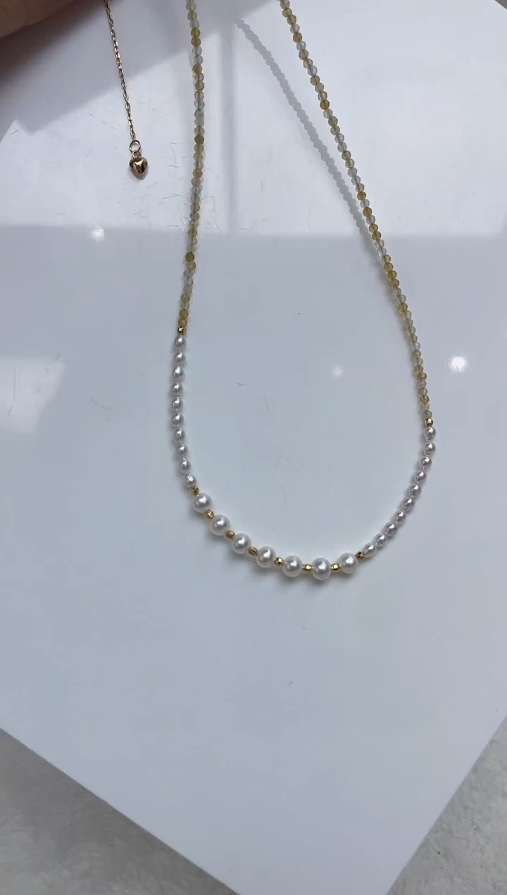 颈饰银S925镶嵌淡水珍珠  
