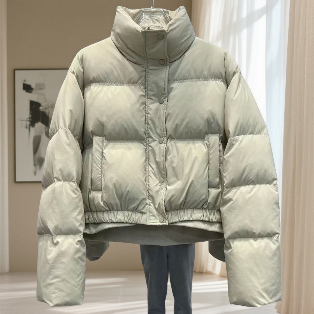 2025年秋冬羽绒服女短款韩版立领小个子加厚面包服时尚保暖外套冬