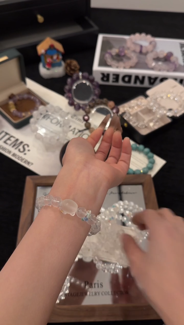 未镶嵌手链水晶kitty奶白晶x3475