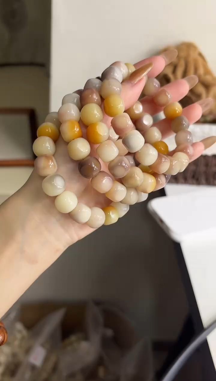 手串菩提根/象牙果沐c67紫美人玉化六方11mm手串