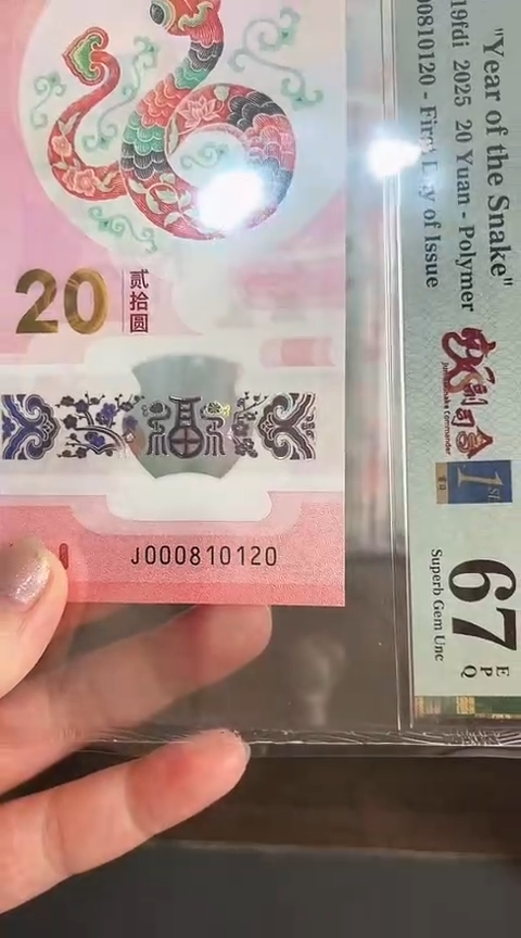 【闪购商品】塑料蛇钞PMG67单张号码000810120