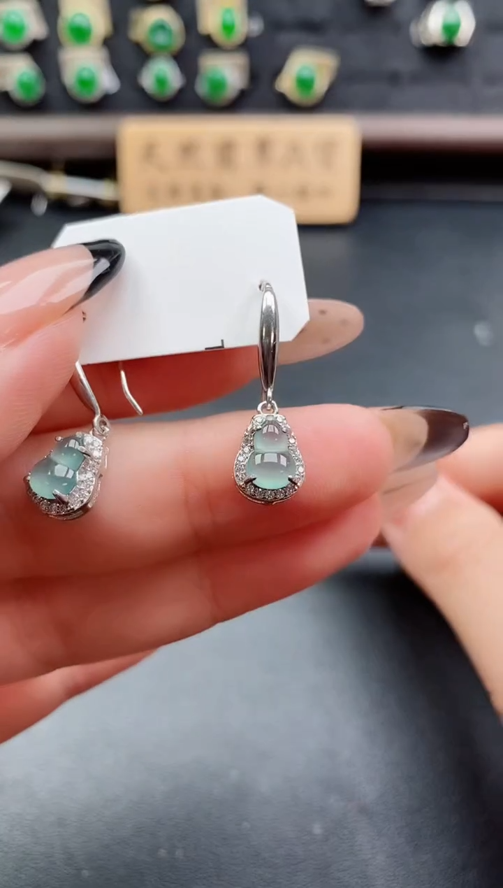 银S925镶嵌戒指翡翠1