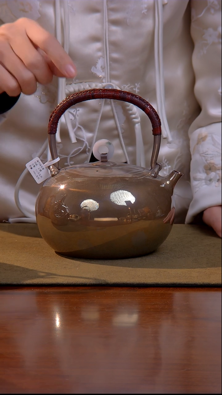 大千手作 满月 足银 烧水壶