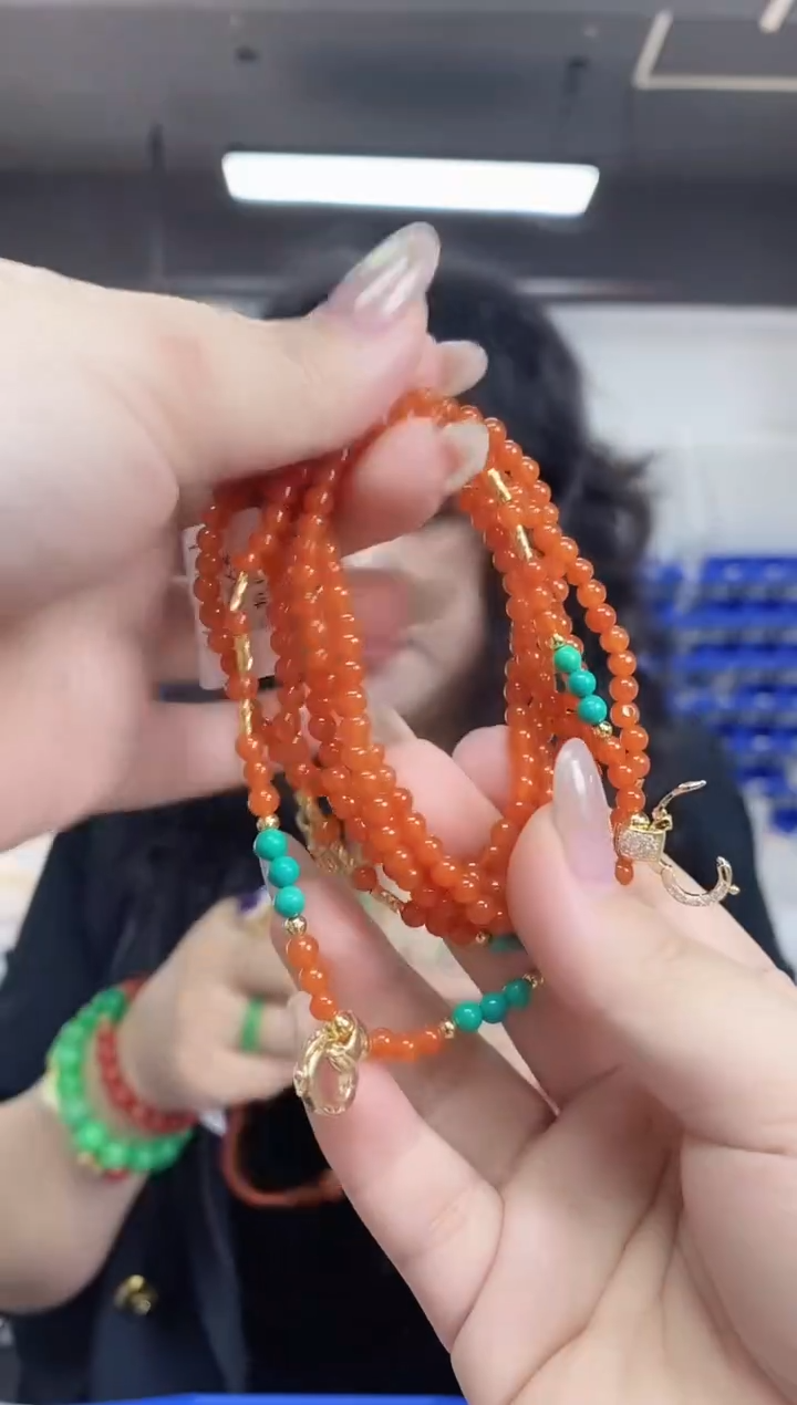 【闪购商品】南红玛瑙未镶嵌项链多样性发其一颜色微差